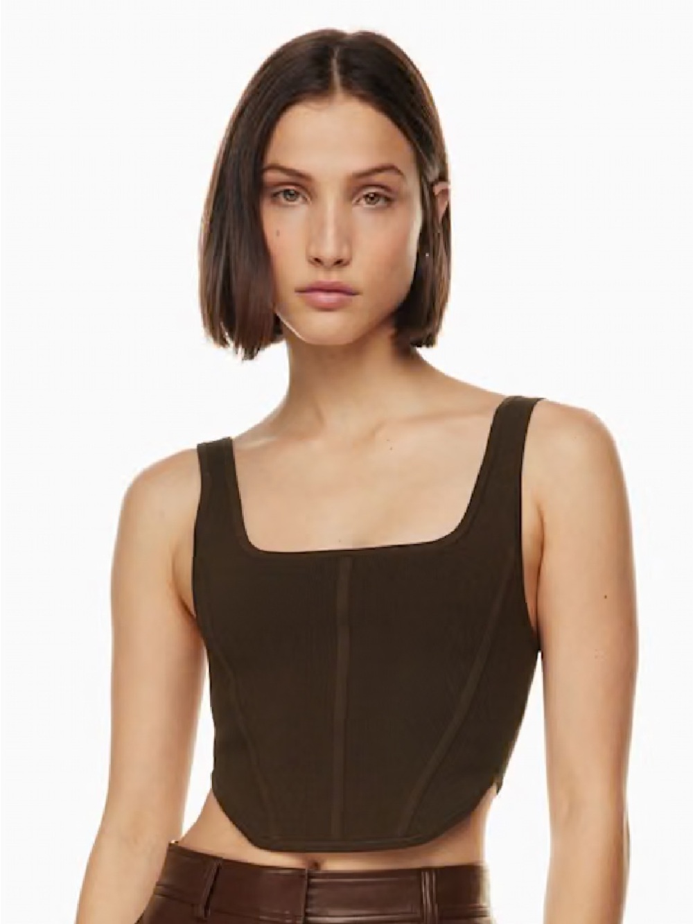 Babaton Sculpt Knit Bustier Tank in the beautiful Coffee Bean colour.